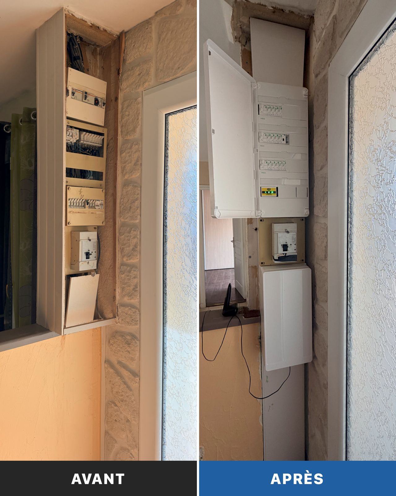 Avant / après rénovation d'une GTL et d'un tableau électrique